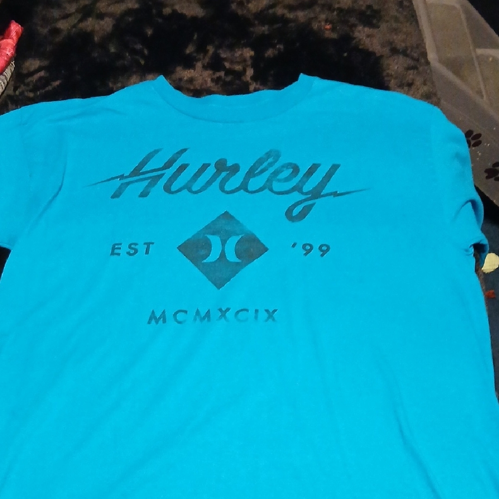 Hurley Men's Teal Graphic Short Sleeve Tee